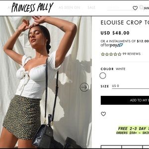 ✨New Princess Polly Elouise Crip Top Sz 0✨